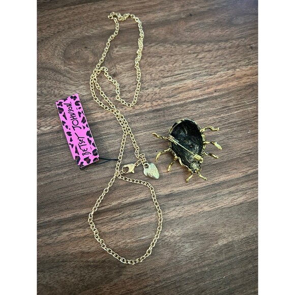 New Betsey Johnson Necklace and Brooch Ladybug designer fashion jewelry - Picture 3 of 3